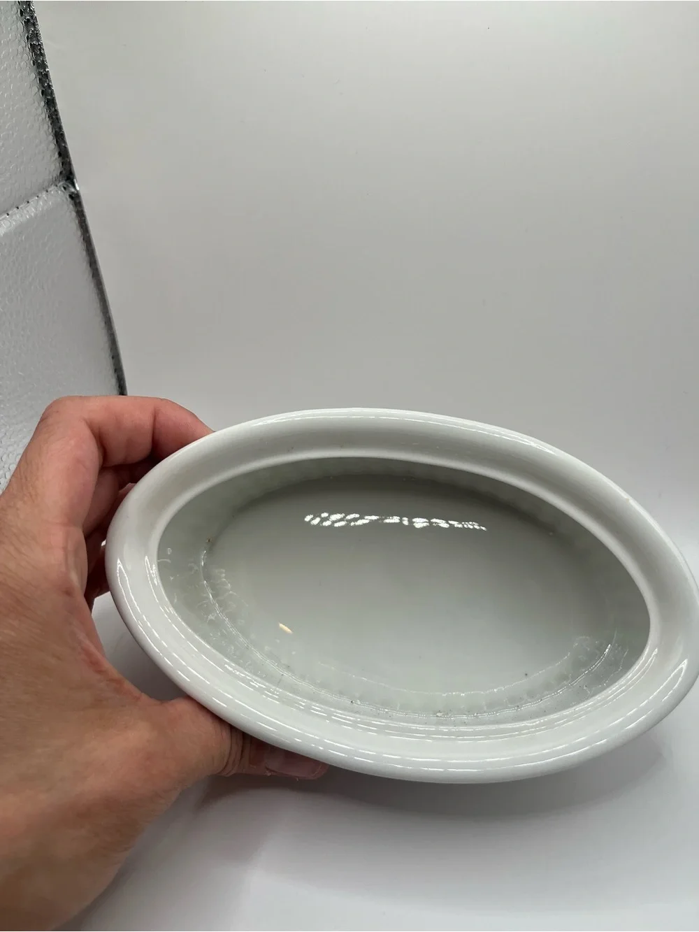 Crate & Barrel White Ceramic Hen on Nest Covered Dish